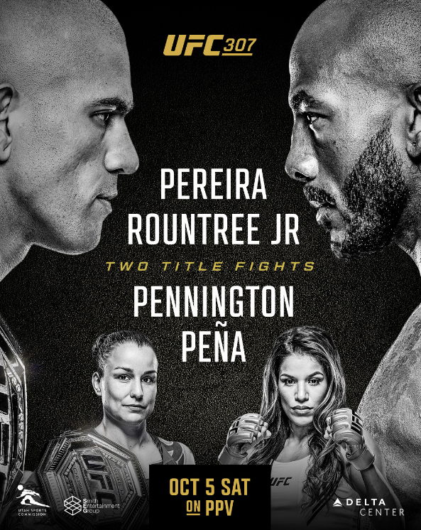 The Countdown to UFC 307 begins as the official fight poster is released.